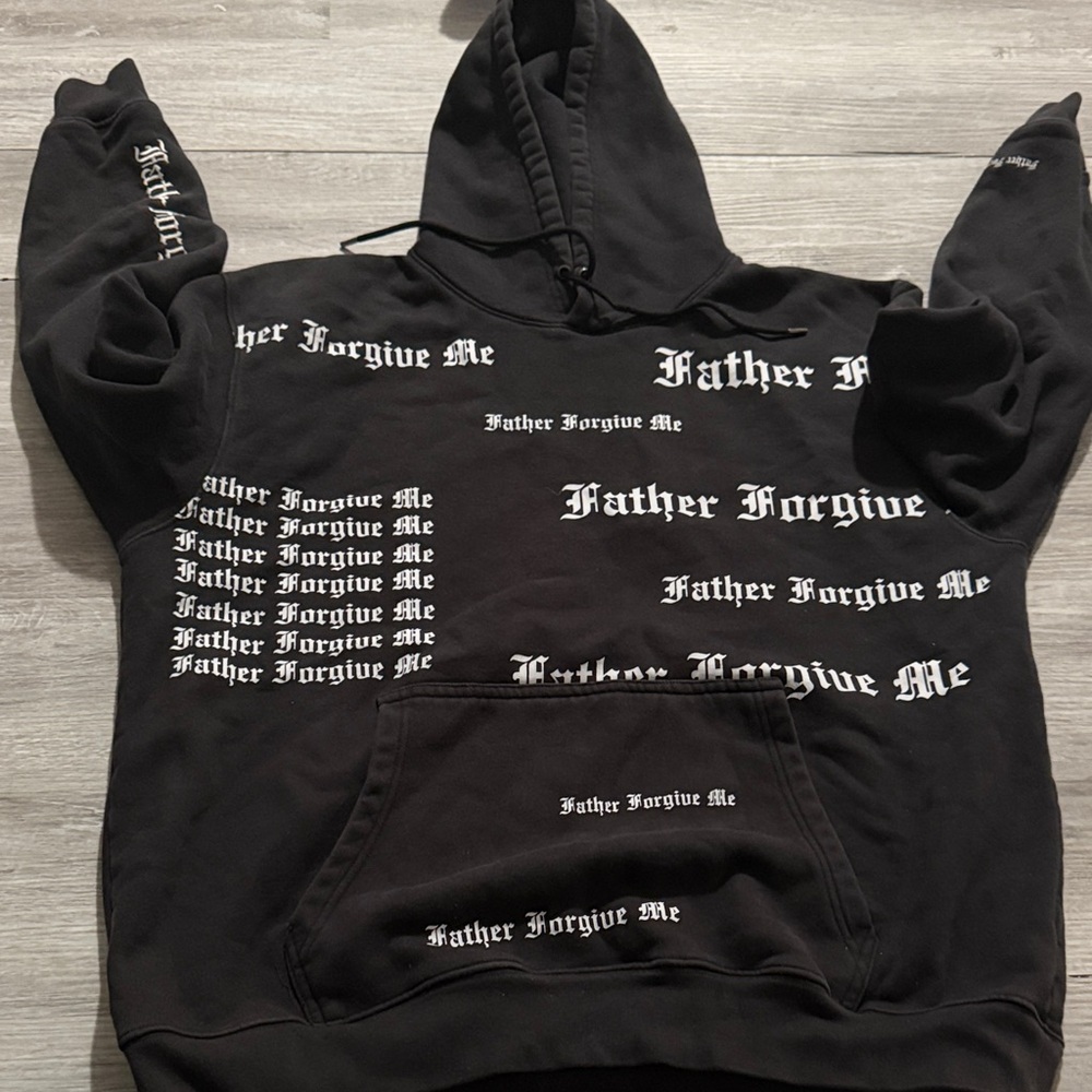 Black Hoodie with White Text